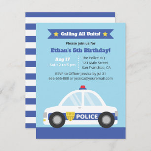 Invitation Fête d'anniversaire organisée par la police automo