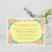 Invitation Fête d'anniversaire orientée d'enfant de sucrerie (Debout devant)