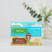 Invitation Fête d'anniversaire orientée hawaïenne de Luau de (Debout devant)