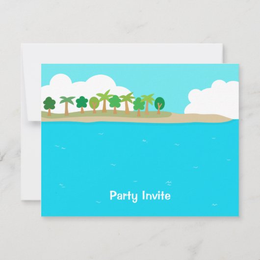 Invitation Fête d'anniversaire orientée hawaïenne de Luau de (Dos)