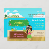 Invitation Fête d'anniversaire orientée hawaïenne de Luau de (Devant / Derrière)