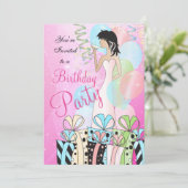 Invitation Fête d'anniversaire ou enterrement de vie de jeune (Debout devant)