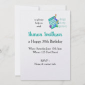 Invitation Fête d'anniversaire ou événement de groupe Fun Bin (Dos)