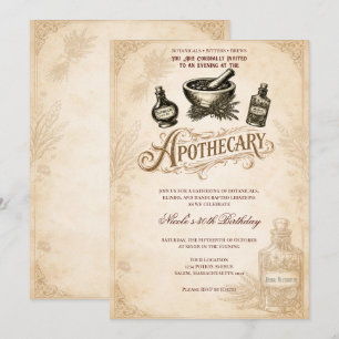 Invitation Fête d'anniversaire ou événement d'herboristerie d