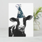 Invitation Fête d'anniversaire ou vache à partie de baby (Debout devant)