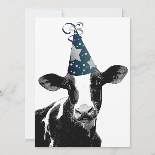Invitation Fête d'anniversaire ou vache à partie de baby (Devant)