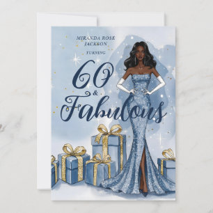 Invitation Fête d'anniversaire paillettes bleues Hollywood vi