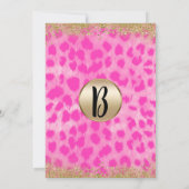 Invitation Fête d'anniversaire Paillettes Or Guépard Léopard  (Dos)