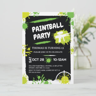 Invitation Fête d'anniversaire Paintball