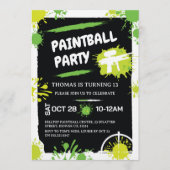 Invitation Fête d'anniversaire Paintball (Devant)