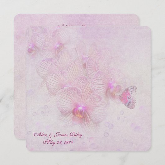 Invitation Fête d'anniversaire papillon (Devant / Derrière)