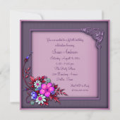 Invitation Fête d'anniversaire papillon pour femme 50 ans (Dos)