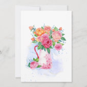 Invitation Fête d'anniversaire par thé tasse remplie de fleur (Dos)