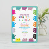 Invitation Fête d'anniversaire parfaite pour chat (Debout devant)