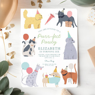 Invitation Fête d'anniversaire parfaite pour les chats et les