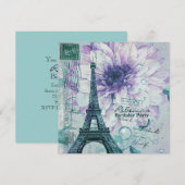 Invitation fête d'anniversaire parisienne (Devant / Derrière)