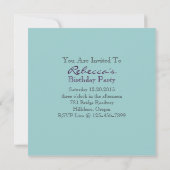 Invitation fête d'anniversaire parisienne (Dos)