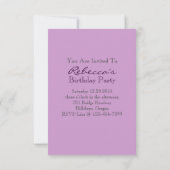 Invitation fête d'anniversaire parisienne (Dos)