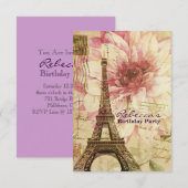 Invitation fête d'anniversaire parisienne (Devant / Derrière)