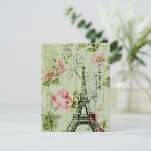 Invitation fête d'anniversaire parisienne (Debout devant)