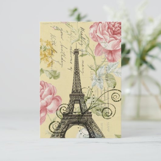 Invitation fête d'anniversaire parisienne (Debout devant)