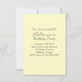 Invitation fête d'anniversaire parisienne (Dos)