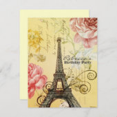 Invitation fête d'anniversaire parisienne (Devant / Derrière)