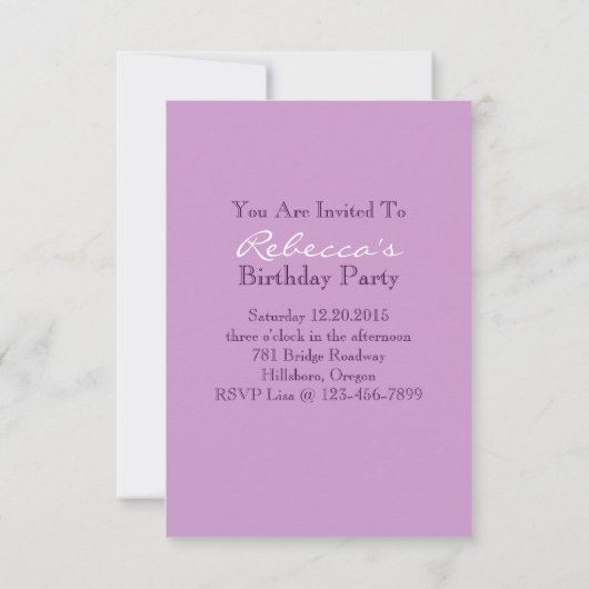 Invitation fête d'anniversaire parisienne de Tour Eiffel (Dos)