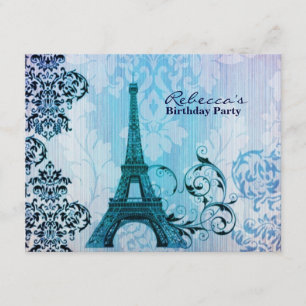 Invitation fête d'anniversaire parisienne de Tour Eiffel