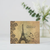 Invitation fête d'anniversaire parisienne de Tour Eiffel (Debout devant)