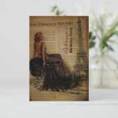 Invitation fête d'anniversaire parisienne girly de Tour (Debout devant)