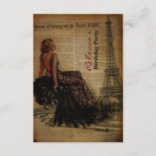 Invitation fête d'anniversaire parisienne girly de Tour