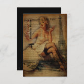 Invitation fête d'anniversaire parisienne girly de Tour (Devant / Derrière)