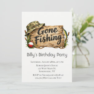 Invitation Fête d'anniversaire Parti de pêche