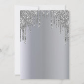 Invitation Fête d'anniversaire parties scintillant argent gou (Dos)