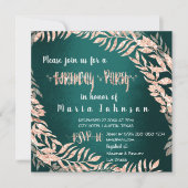Invitation Fête d'Anniversaire Parties scintillant Rose Gold  (Devant)