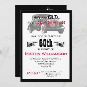 Invitation Fête d'anniversaire pas ancienne mais classique