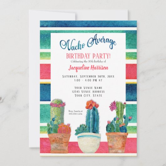 Invitation Fête d'anniversaire pas comme les autres Cactus de (Devant)
