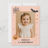 Invitation Fête d'anniversaire pas si effrayante de 1ère anné (Dos)