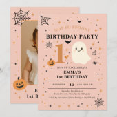 Invitation Fête d'anniversaire pas si effrayante de 1ère anné (Devant / Derrière)