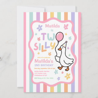 Invitation Fête d'anniversaire pastel de 2 ans de Two Silly G