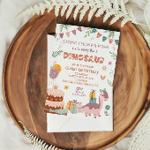 Invitation Fête d'anniversaire Pastel Dino