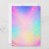 Invitation Fête d'anniversaire Pastel Disco Glow (Dos)