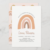Invitation Fête d'anniversaire Pastel Rainbow (Devant / Derrière)