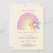 Invitation Fête d'anniversaire Pastel Rainbow 8 ans (Devant)