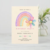 Invitation Fête d'anniversaire Pastel Rainbow 8 ans (Debout devant)