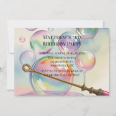 Invitation Fête d'anniversaire Pastel Rainbow Bubbles Age (Devant)