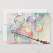 Invitation Fête d'anniversaire Pastel Rainbow Bubbles Age (Dos)