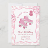 Invitation Fête d'anniversaire Pastel Retro Let's Skate (Devant)