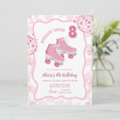 Invitation Fête d'anniversaire Pastel Retro Let's Skate (Debout devant)